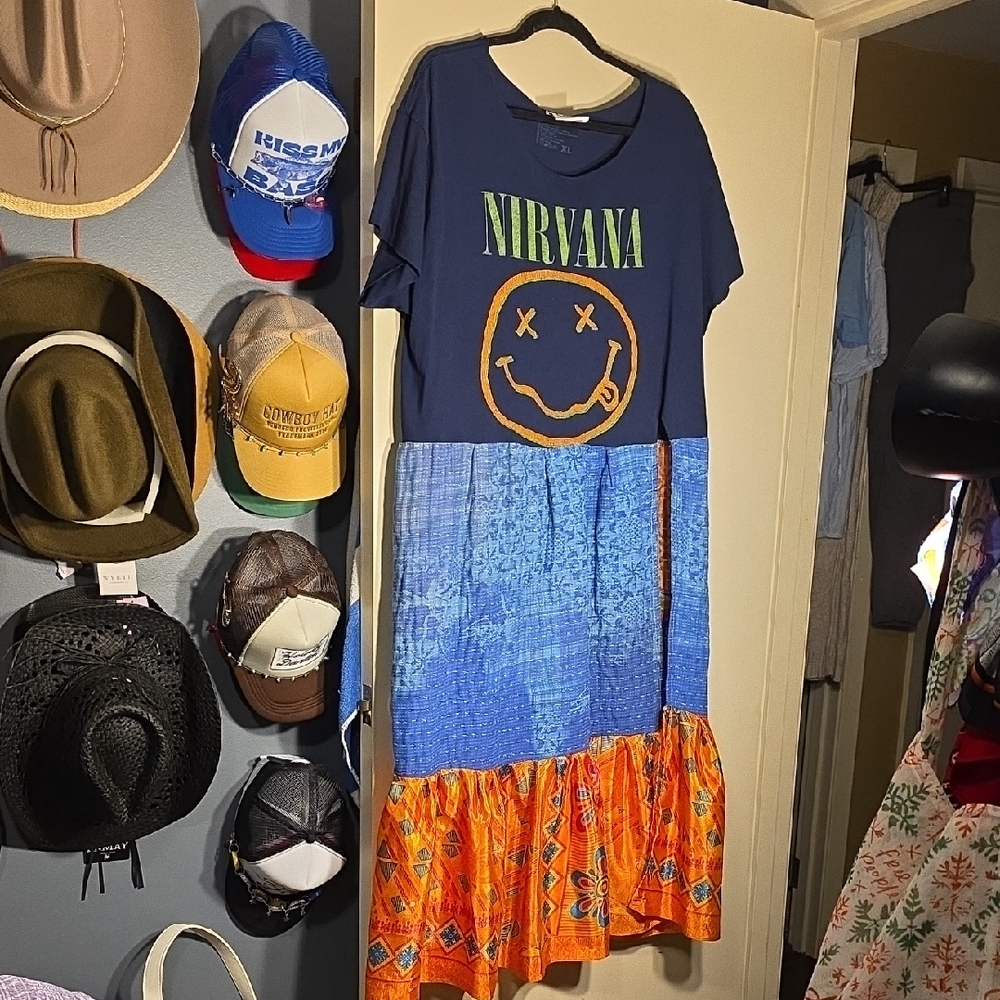 Morgan Factory Nirvana Off The Shoulder  Patchwork Kantha Fabric/ Indian Silk